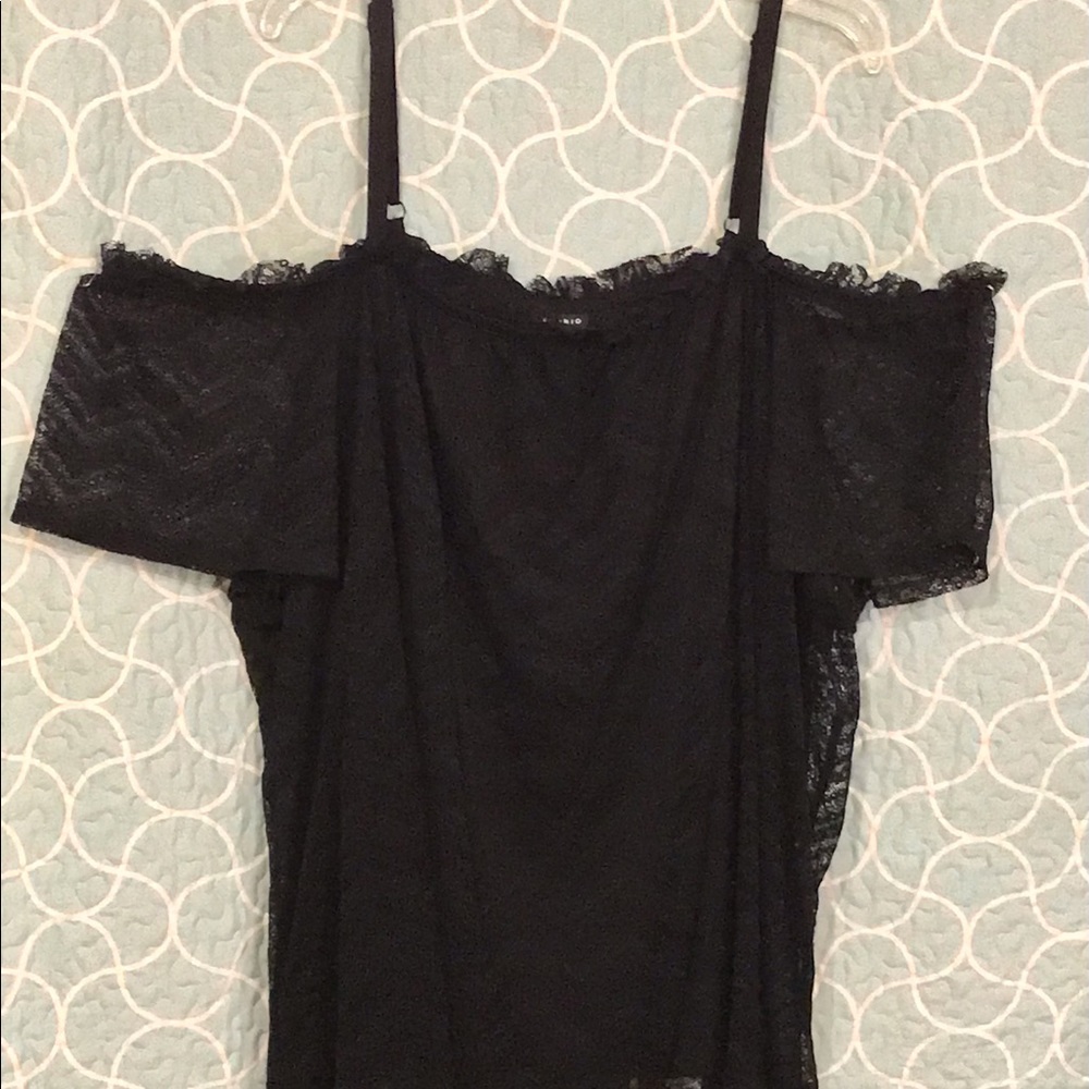 Torrid Off Shoulder Black Lace Blouse